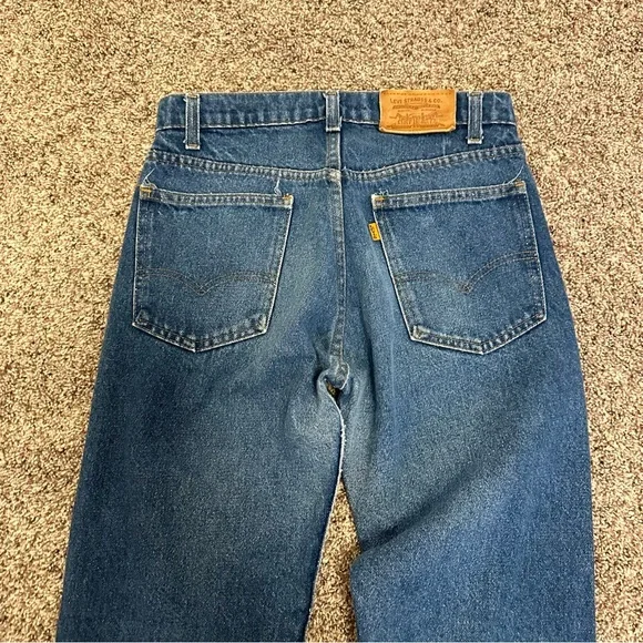 RARE Vintage Orange Tab 1970’s Levi’s Blue Jeans High Waisted - W30 L34